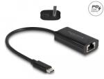 Delock Szürke USB Type-C adapter tápellátó portos Gigabit LAN-hez 100 watt (61026)