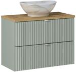 Comad Készlet szekrény Comad Line Reed Green LINE REED GREEN D 82-80-2S, mosdótál Comad Pati UN-PATI-MW3, NOVA OAK A 89-80 (SETLRGBOAK80CMSUNPATI)