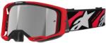 Alpinestars Vision 8 Luar motocrossz szemüveg piros-fekete, tükörezüst plexivel