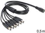 Delock DC elosztókábel, 5.5 x 2.1 mm 1 x anya > 6 x apa (83289)