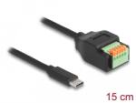 Delock USB Type-C 2.0 kábel apa - terminal block adapter lenyomó gombbal 15 cm (66066)