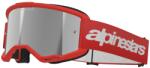 Alpinestars Vision 3 Wordmark motokrossz szemüveg piros, ezüst tükrös plexivel