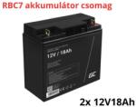 Green Cell APC RBC7 helyettesítő akkumulátor csomag (2x 12V 18Ah) (RBC7-RP)