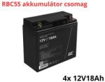Green Cell APC RBC55 helyettesítő akkumulátor csomag (4x 12V 18Ah) (RBC55-RP)