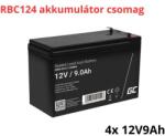 Green Cell APC APCRBC124 helyettesítő akkumulátor csomag (4x 12V 9Ah) (APCRBC124-RP)