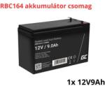 Green Cell APC APCRBC164 helyettesítő akkumulátor (1x 12V 9Ah) (APCRBC164-RP)