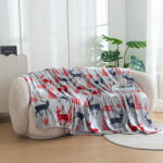  Patura de Craciun din microplus MERRY CHRISTMAS DEER gri Dimensiune: 200 x 220 cm Patura