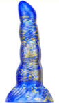 Metallic Anal Dildo Fantasy Scopio - prémium kék-arany dildó 17 x 5 cm