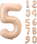 Partydeco Számos lufi 28" 72cm óriás karamell szám, számjegy 5-ös (LUFI673551)