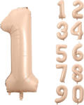 Partydeco Számos lufi 28" 72cm óriás karamell szám, számjegy 1-es (LUFI892791)