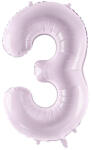 PartyDeco Balon din folie cifra aniversară 3 lila deschis 72 cm