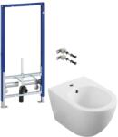 Geberit Set bideu suspendat alb Minerva plus cadru metalic universal cu set fixare Geberit Duofix (setbideu)