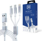 3mk Protection 3mk Hyper Cable 3in1 USB-A - USB-C / USB-C - micro USB - Lightning 1.5m - white (5903108541237)