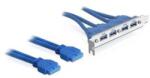 Delock Slot bracket USB 3.0 pin header 19 pin 2 x internal > 4 x USB 3.0-A female external (82974)
