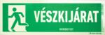  munkavédelmi tábla utánvilágító 300x100 vészkijárat