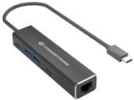 Conceptronic Kábel - ABBY14B (USB-C to RJ-45, 2xUSB-A+2xUSB-C, 2, 5 Gbit, szürke) (ABBY14B)