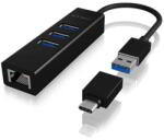 RaidSonic Icy Box IB-HUB1419-LAN USB 3.0 HUB - 3 Portos, RJ45 (IB-HUB1419-LAN)
