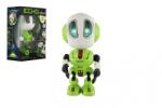 Teddies Fém 12 cm-es zöld ECHO robot, amely ismétli a mondatokat, elemmel működik, hanggal és fénnyel (TD00800163)