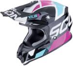 Scorpion VX-16 EVO AIR ANALOG motokrossz bukósisak metál fekete-kék-rózsaszín