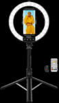 LogiLink Okostelefon gyűrűs lámpa selfie stick állvánnyal, távzárral, átmérő 25 cm (AA0156) - dellaprint