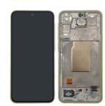 Samsung A356 Galaxy A35 (5G 2024) Előlap Keret+LCD Kijelző+Érintőpanel, Sárga, Lemon (GH82-34221D) Szerelt, Service Pack