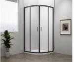 SAPHO POLYSAN EASY LINE BLACK íves zuhanykabin, 800x800mm, matt fekete profil/transzparent üveg (EL2515B)