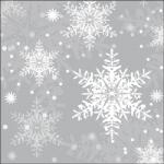 Ambiente Snowflakes silver papírszalvéta 33x33cm, 20db-os - szep-otthon