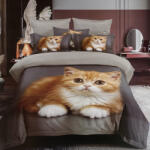 idealisotthon 7 részes fotónyomtatott ágyneműhuzat - vörös cica (IO-SY-BL-PRINT-7-CTRD)