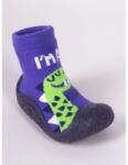 YO! Mocasini pentru copii cu talpă antiderapantă - Model dinozaur albastru-verde