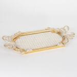 Romantic Home Tava din rasina Golden White 40 cm (752-16079) Tava