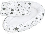 New Baby Set 3 piese, New Baby, Baby Nest, Cu paturica si pernuta, Grey stars (33692) - piciulica