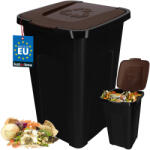 Kotarbau Coș de gunoi cu capac maro 50 l (P680) Cos de gunoi