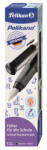 Pelikan Stilou pelikano, penita l, grip ergonomic, pentru stangaci, 1 patron mare albastru inclus, culoare negru, in cutie de carton (824484)
