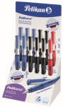 Pelikan Stilou pelikano, penita m, grip ergonomic, pentru dreptaci, 1 patron mare albastru inclus, culori asortate rosu/negru/albastru, (606844)