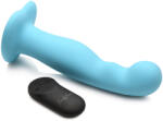 Simply Sweet 21x Vibrating Thick Silicone Dildo with Remote Blue Dildo