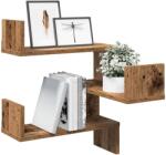 vidaXL 2 db antik fa színű szerelt fa fali sarokpolc 40 x 40 x 49, 5 cm (856607)