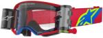 Alpinestars Supertech Corp ROLL-OFF Wide Vision motokrossz szemüveg piros-kék, átlátszó plexivel