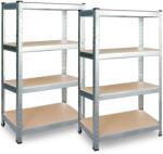 Plonos Fém ipari polcrendszer MDF lapokkal, 2db 174x80x40cm - 600kg teherbírás (470100-2)