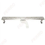 FERRO Rozsdamentes acél zuhanyfolyóka polírozott ráccsal 70 cm, fekete OL70-BL (OL70-BL)