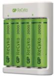 GP Batteries Akkumulátor Töltő B411 4x AAA Tölthető elemmel, 2100 mAh, 1.2V, Fehér EU