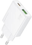 BOROFONE hálózati töltő BN25 Wish - USB + Type C - PD QC 3.0 30W fehér