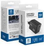 Blue Star utazó töltő GaN 4A 65W 2 x Type C + USB A PD QC4.0 VT-43 fekete