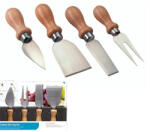 Kitchen Craft Sajtkés készlet 4 db-os, rozsdamentes acél, fanyéllel, 14cm