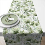 Ambiente Jungle Leaves white asztali futó 40x150cm, 100% pamut (16618215)