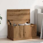 vidaXL kézműves tölgy színű szerelt fa tárolódoboz 70 x 40 x 38 cm (857162) - vidaxl
