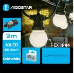 Aigostar B. V. Aigostar - LED Kültéri dekoratív lánc 10xLED/3m IP44 hideg fehér AI1447 (AI1447)