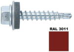 STARK FIX Surub autoforant STARKFIX, cu cap hexagonal si saiba EPDM, pentru metal, 4, 8x35, RAL3011, 250buc (281420) - 24mag