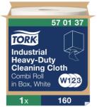 Tork ipari nagyteljesítményű tisztítókendő, kombi tekercses W1/W2/W3 Premium, fehér 1 rétegű, 32x38 cm, 60, 8 m SCA570137