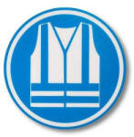  Láthatósági mellény használata kötelező öntapadó padlójelölés Ø 300 mm (062S-300C-VES)