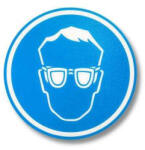  Védőszeműveg használata kötelező figyelmeztető öntapadó padlójelölés Ø 300 mm (062S-300C-SEP)